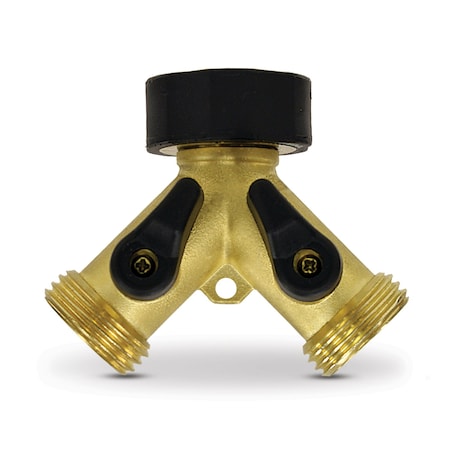 Gilmour Gilmour Brass Threaded Male Y-Hose Connector with Shut Offs 813004-1001